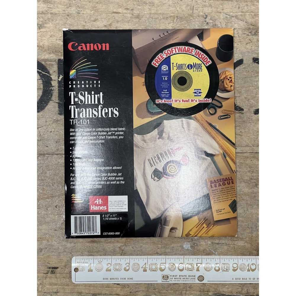 Canon T-Shirt Transfers TR-101 Creative Products Create Iron-On 8.5x11 20 sheets